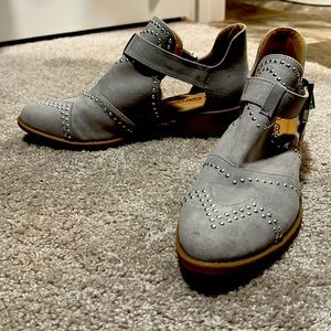 Gray booties. Never worn